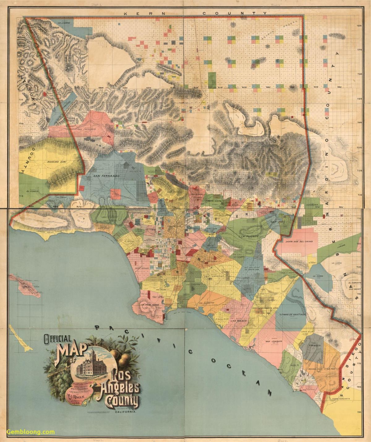 Mapa historyczna Los Angeles