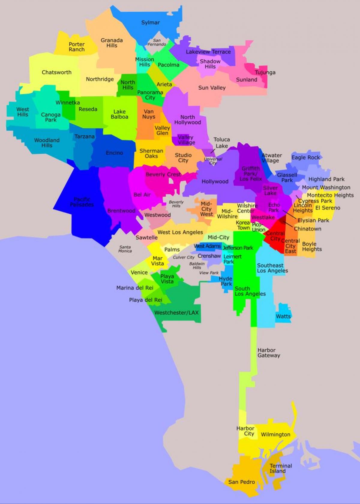 Mapa dzielnicy Los Angeles