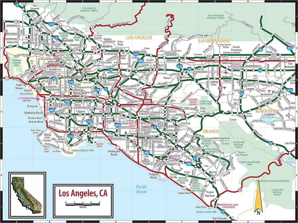 Mapa drogowa Los Angeles