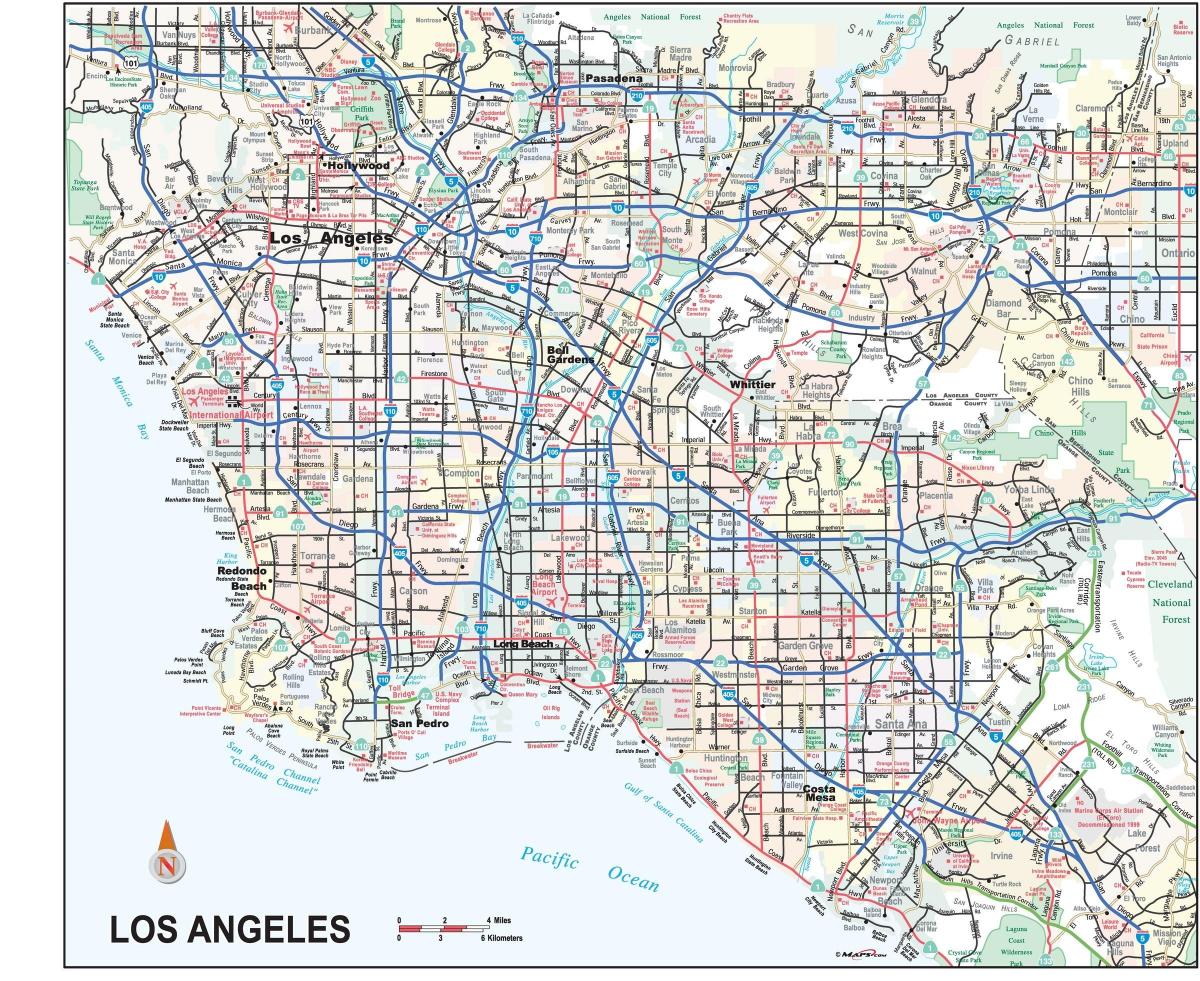 Mapa Los Angeles ulice
